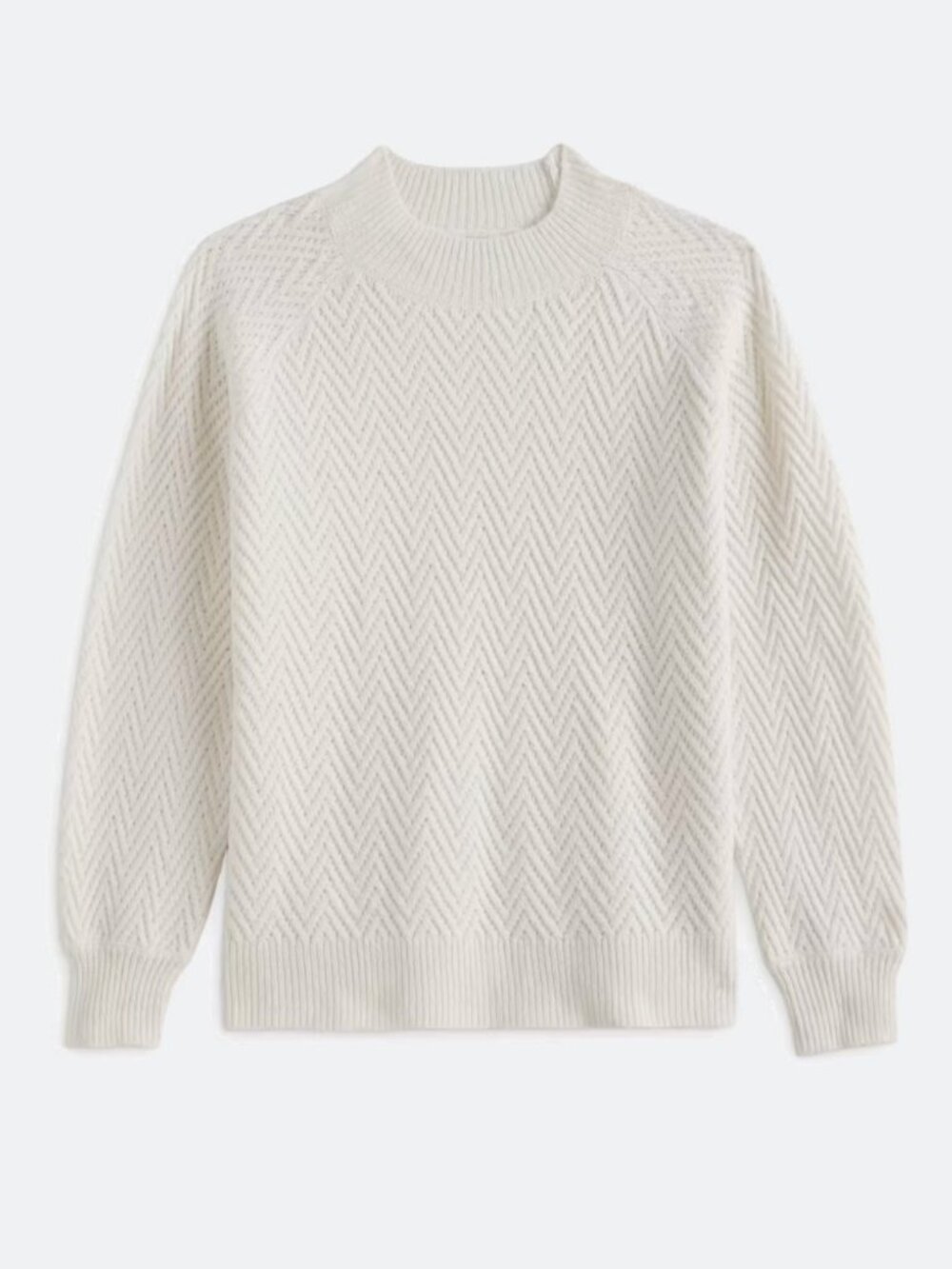 Pink Clover | White Mock Neck Sweater | Large